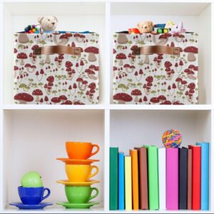 ALAZA Cute Mushroom Foldable Storage Box Storage Basket Organizer Bins with Handles for Shelf Closet Living Room Bedroom Home Office 1 Pack