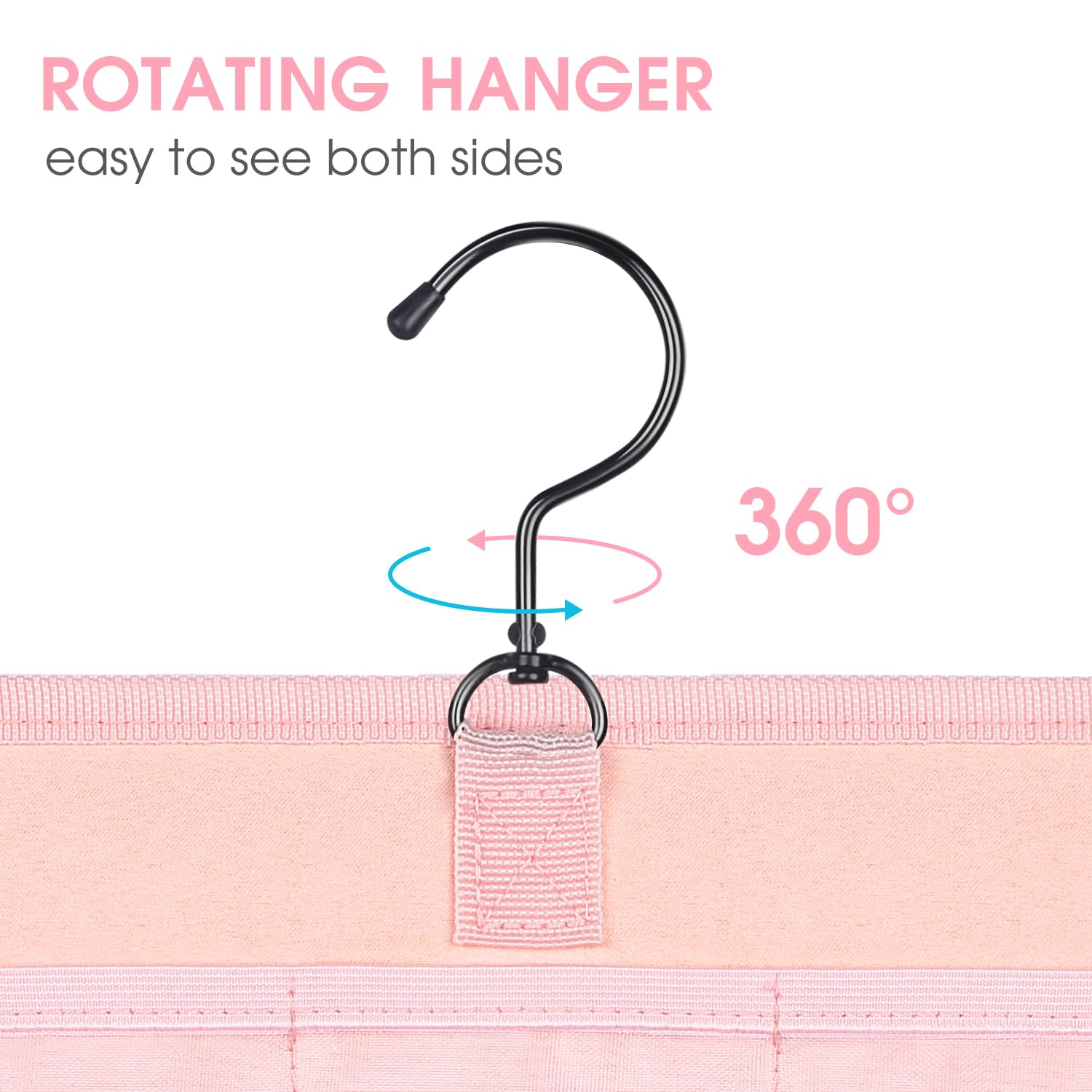 Sopito Hanging Jewelry Organizer, Foldable Jewelry Holder Organizer Dual-Sided with Hanger Metal Hooks for Necklaces Rings Earrings