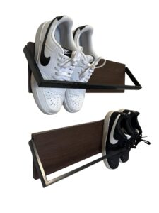 toptiergoods wall shoe rack - set of 2 wall mounted shoe rack - space saving wall shoe organizer - wall shoe storage for small spaces - durable shoe holder for wall - wall shelf for shoes