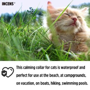 INCENS Calming Collar for Cats, Cat Calming Collar Anxiety Relief Adjustable,Essential Oil Collar with 45 Days for Kitten Medium Large Cats purple-1Pcs