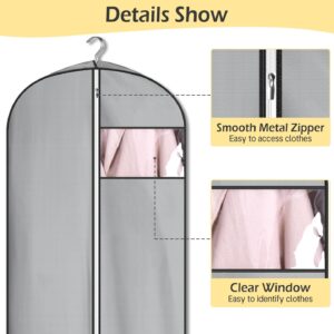 MISSLO 4" Gusseted Garment Bags for Hanging Clothes 65" Dress Bags for Gowns Long Waterproof Dress Cover for Closet Hanging Clothes Storage Bag, 3 Packs