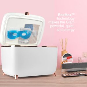 Cooluli Glam 9L Mini Skincare Fridge - White Mini Fridge for Skin Care Accessories, Makeup, Cosmetics and Facial Masks Storage - Ideal Birthday and Christmas Gift for Women and Teen Girls