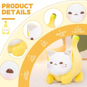 Caaaat Banana Cat Stuffed Animal,Cute Cat Plush Pillow, Banana Cat Stuffed Toy, Cute Plushies Toy Hugging Pillow for Kids for Kids & Adults