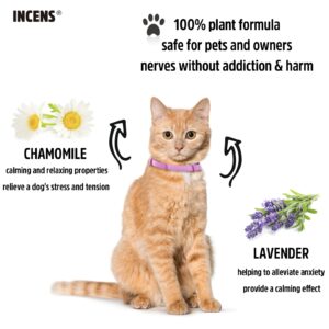 INCENS Calming Collar for Cats, Cat Calming Collar Anxiety Relief Adjustable,Essential Oil Collar with 45 Days for Kitten Medium Large Cats purple-1Pcs