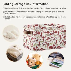 ALAZA Cute Mushroom Foldable Storage Box Storage Basket Organizer Bins with Handles for Shelf Closet Living Room Bedroom Home Office 1 Pack