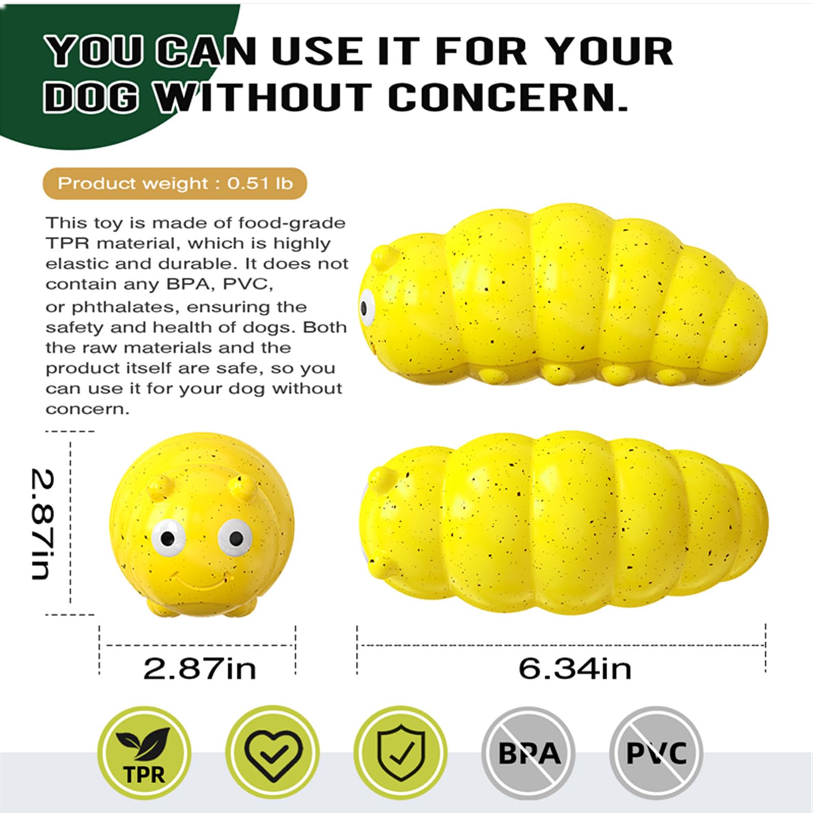 GUIASIPULE Indestructible Dog Toy for Aggressive Chewers, Extremely Tough Dog Toy for Large Breeds, Durable and Tough Latex Toy for Medium/Large Breeds,Gifts for Dogs,Yellow