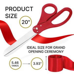 Red Ribbon Cutting Ceremony Kit – Grand Opening Ribbon and Scissors for Special Events Giant Scissors 20 Inch Giants Ribbon Cutting Scissors with Red Ribbon for Inaugurations and Ceremonies