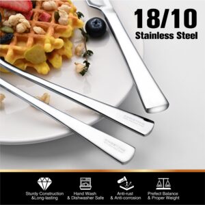 KINGSTONE Silverware Set for 8, 40-Piece Forged 18/10 Stainless Steel Flatware Set, Mirror Finish Cutlery Set Dishwasher Safe for Home, Restaurant, Wedding, Party