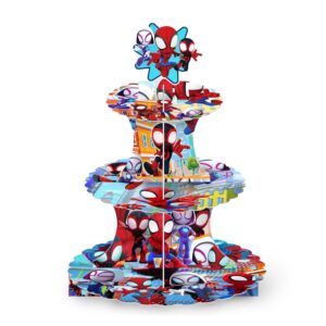 spidey cupcake stands birthday party supplies,dessert stand cupcake tower decoration supplies for birthday party supply