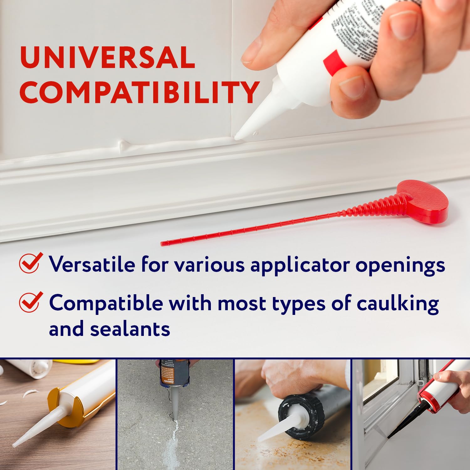 IMPRESA [10 Pack] Caulk Saver Caps Plugs - Caulk Tube Sealer Caps Tool for Most Applicator Tubes - Caulk Nozzle Tip Stopper to Prevent Drying - Caulk Tube Savers - Easy Cut Tube Tip Covers w/Handle