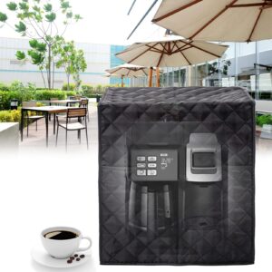 AOZBZ Coffee Maker Cover - Waterproof Cotton Cloth Coffee Maker Dust Cover Washable Foldable Kitchen Appliance Covers with 2 Storage Bags (Black)