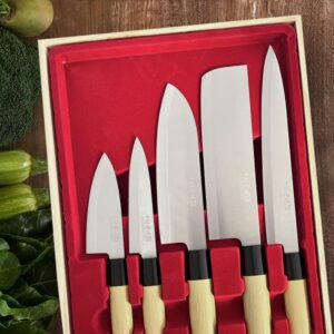 Yamasho Kitchen Knife Set Of 5 Produced By Komei Nakamura Including Sushi Knife Japanese