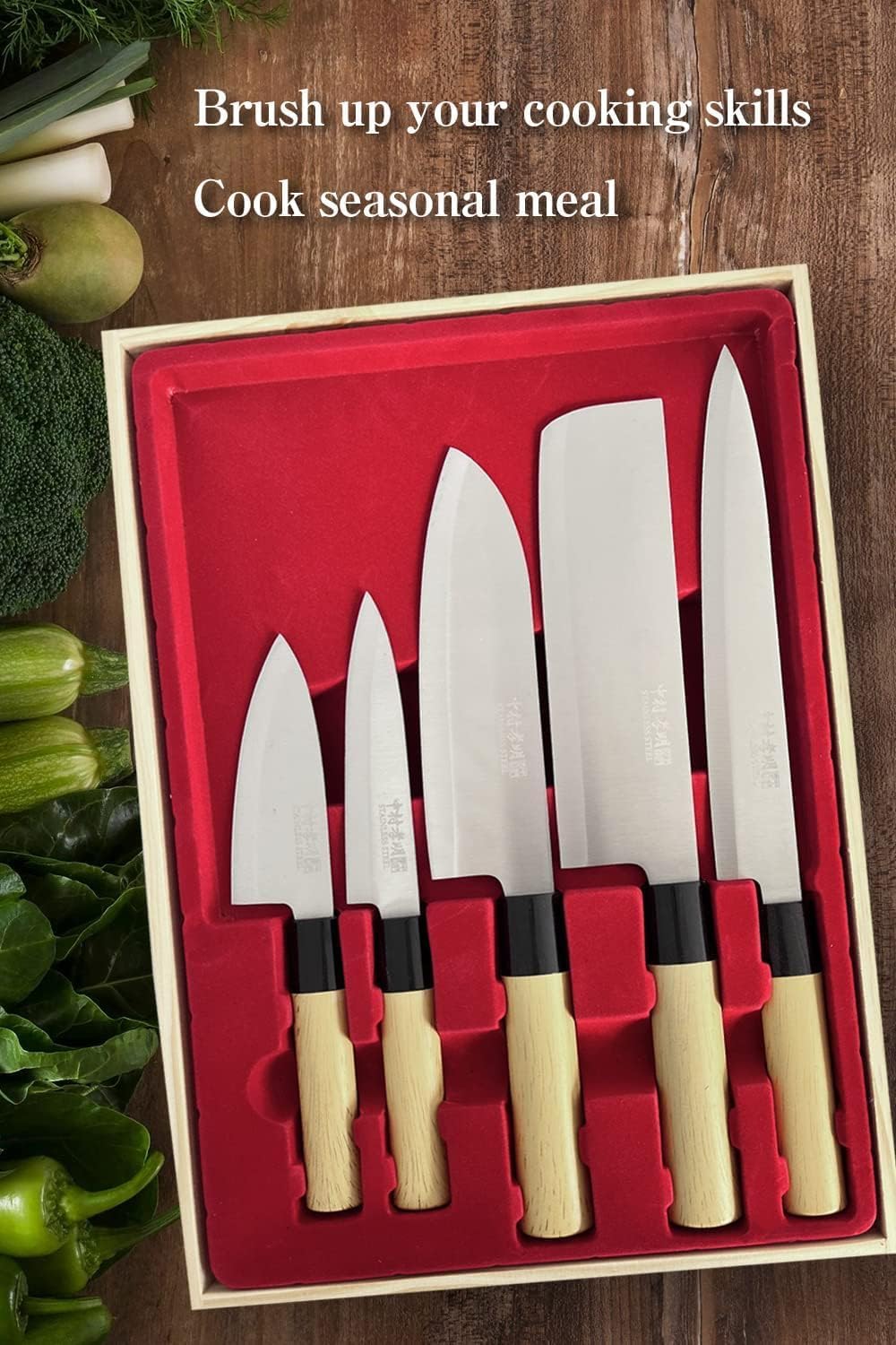 Yamasho Kitchen Knife Set Of 5 Produced By Komei Nakamura Including Sushi Knife Japanese