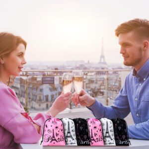 Cunno 24 Pcs Paris Party Favors Bags Small Eiffel Tower Gift Bags Bulk Paris Birthday Party Decorations Treat Bags for Girls Women Gym Valentine Birthday Tea Party Supplies