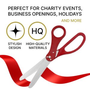 Red Ribbon Cutting Ceremony Kit – Grand Opening Ribbon and Scissors for Special Events Giant Scissors 20 Inch Giants Ribbon Cutting Scissors with Red Ribbon for Inaugurations and Ceremonies