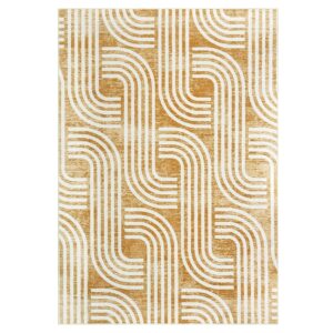 CARMIO Area Rug 8x10, Machine Washable Rugs Soft Living Room Rugs Arch Pattern Knot Modern Print Area Rug Non Slip Indoor Floor Carpet for Bedroom Nursery Kitchen, Coffee