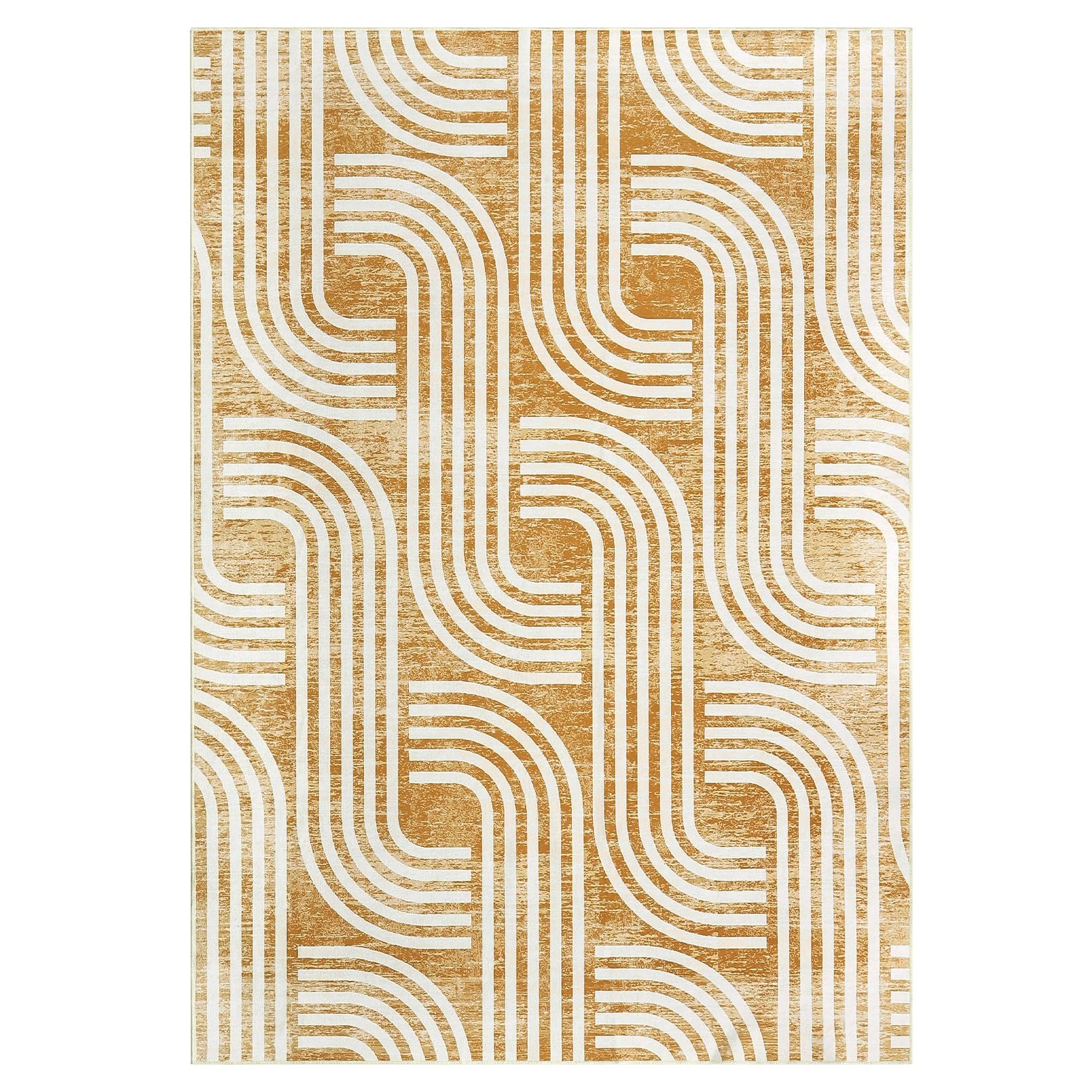 CARMIO Area Rug 8x10, Machine Washable Rugs Soft Living Room Rugs Arch Pattern Knot Modern Print Area Rug Non Slip Indoor Floor Carpet for Bedroom Nursery Kitchen, Coffee