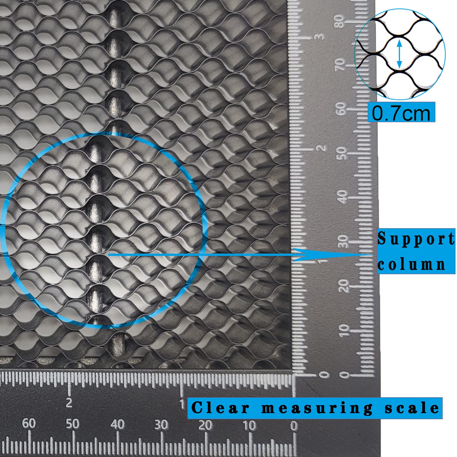 Honeycomb Working Table 500x500mm(19.68'' x 19.68''), Laser Cutting Honeycomb Laser Bed for CO2 or Diode Laser Engraver Cutting Machine, Laser Engraver Accessories, Smooth Edge Cutting (500x500mm)