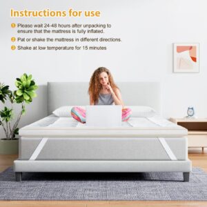 Maxzzz Queen Mattress Topper, Extra Thick Mattress Pad Cover for Back Pain, Mattress Protector for 8-21 Inch Mattress, 1200GSM Down Alternative, 60 * 80 Inches.