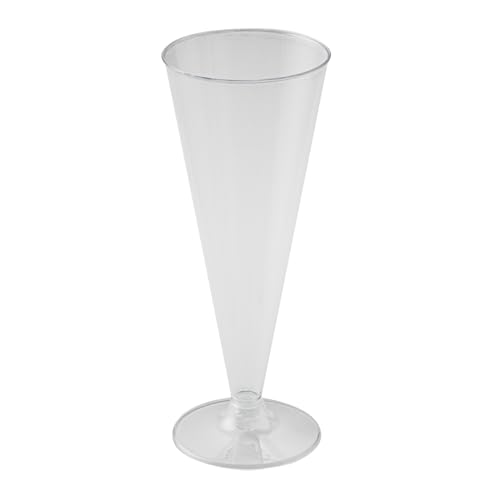 Restaurantware RW Base 6.5 Ounce Toasting Glasses 20 Disposable Champagne Flutes - With A Removal Base Premium Clear Plastic Cocktail Glasses Serve Sparkling Wine For Parties