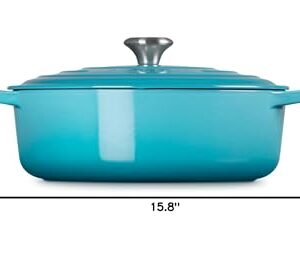 Le Creuset Enameled Cast Iron Signature Round Wide Dutch Oven, 6.75 qt., Caribbean