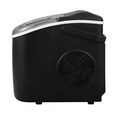 Panana Countertop Ice Makers,Automatic Clean,Portable Ice Maker 9 Bullet Ice Ready in 7-12min,26.5lbs/24H,for Home/Kitchen/Office/Party,Black