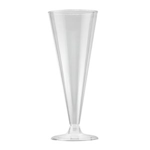 Restaurantware RW Base 6.5 Ounce Toasting Glasses 20 Disposable Champagne Flutes - With A Removal Base Premium Clear Plastic Cocktail Glasses Serve Sparkling Wine For Parties