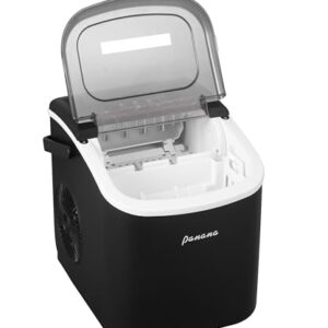 Panana Countertop Ice Makers,Automatic Clean,Portable Ice Maker 9 Bullet Ice Ready in 7-12min,26.5lbs/24H,for Home/Kitchen/Office/Party,Black