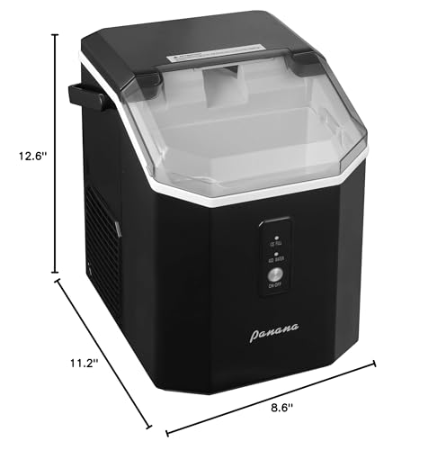 Panana Smart Ice Cube Maker,Automatic Square Ice Cubes Nugget Ice Maker Make Soft Chewable Ice 34 Pounds /24 Hours,50 Pcs ice in 7 Mins Self-Cleaning Portable Compact Ice Makers with Ice Scoop Basket