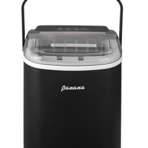 Panana Countertop Ice Makers,Automatic Clean,Portable Ice Maker 9 Bullet Ice Ready in 7-12min,26.5lbs/24H,for Home/Kitchen/Office/Party,Black