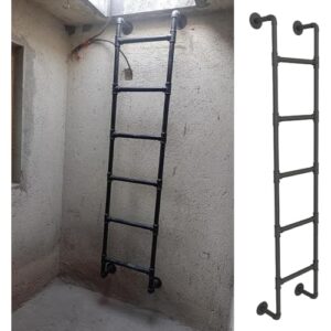 basement escape ladder – fire ladders for egress basement window well covers outside, small ladder for fire emergency home safety, ladder for egress window wrought iron, loads 330lbs ( size : 130cm/51