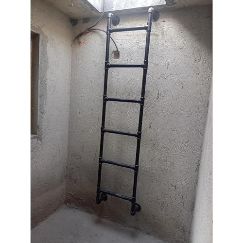 Basement Escape Ladder – Fire Ladders for Egress Basement Window Well Covers Outside, Small Ladder for Fire Emergency Home Safety, Ladder for Egress Window Wrought Iron, Loads 330lbs ( Size : 130cm/51