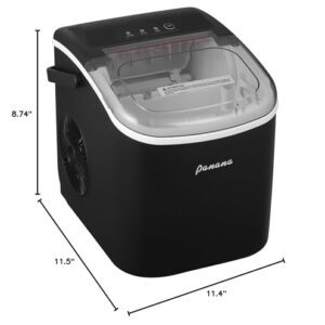 Panana Countertop Ice Makers,Automatic Clean,Portable Ice Maker 9 Bullet Ice Ready in 7-12min,26.5lbs/24H,for Home/Kitchen/Office/Party,Black