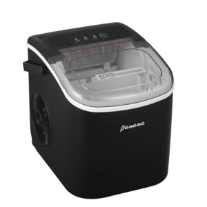 Panana Countertop Ice Makers,Automatic Clean,Portable Ice Maker 9 Bullet Ice Ready in 7-12min,26.5lbs/24H,for Home/Kitchen/Office/Party,Black