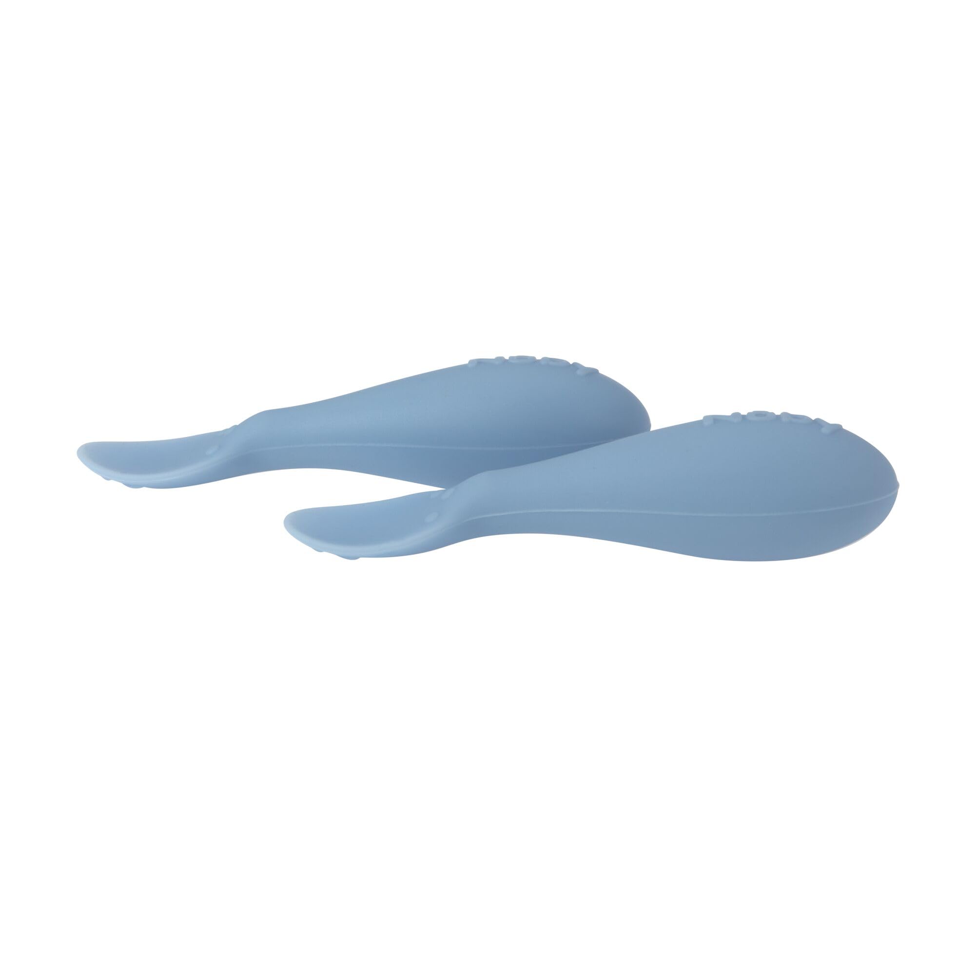 Nuby Silicone Mini Spoons - (2-Pack) Baby-Led Weaning Spoons for Babies - 4+ Months - Blue