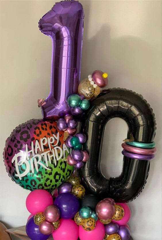 40 Inch Purple 1 Balloon for First Birthday, Purple One 1st Number Balloon Birthday Decorations for Girl Boy Toddler Baby, 10th 21st, Giant Number 1 Balloon