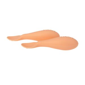 Nuby Silicone Mini Spoons - (2-Pack) Baby-Led Weaning Spoons for Babies - 4+ Months - Orange