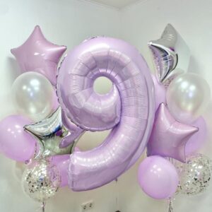 40 Inch Balloon Number 6 Light Purple, Large Foil Pastel Purple 6 Balloons Number for Women, Lavender Globos de Numero 6 Helium Balloons for Girls 6th Birthday Anniversary Graduation Party Decorations