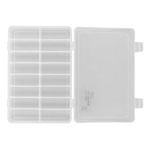 16 Compartment Organizer Box, 16 Compartment Clear Parts Box Adjustable Jewelry Organizer Container, Hooks & Hangers