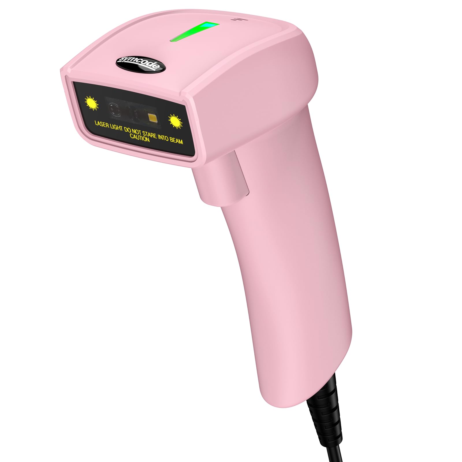 Symcode Handheld Barcode Scanner USB Wired 2D 1D QR Code for Computer POS Support Automatic Screen Scanning, for Mobile Payment, Store, Supermarket, Warehouse Pink