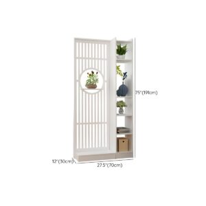 CraftThink Wall Room Divider, Modern White Freestanding Wood Room Divider Screen, Storage Cabinet Display Storage with Shelves, Wall Privacy Screens for Home Office Decorative, 27.5"L x 12"W x 75"H