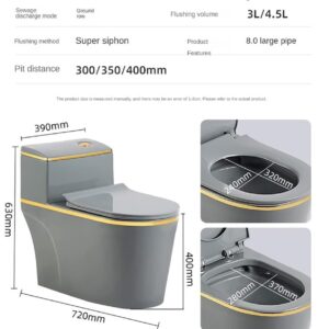 Smart Ceramics Bidet Toilet, Super Toilet Bidet Combo With Dual Flush, Modern One-Piece Toilet Standard Seat Height for Home Hotel Bathroom (Color : C, Size : 680x360x830mm)