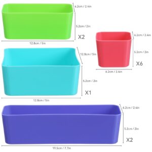 novelinks 10 QT Clear Plastic Dividing Storage Box with 11 Compartments Removable Storage Bin with Lid - Plastic Craft Storage Organizer Storage Compartment Container (1 Pack-10 QT)