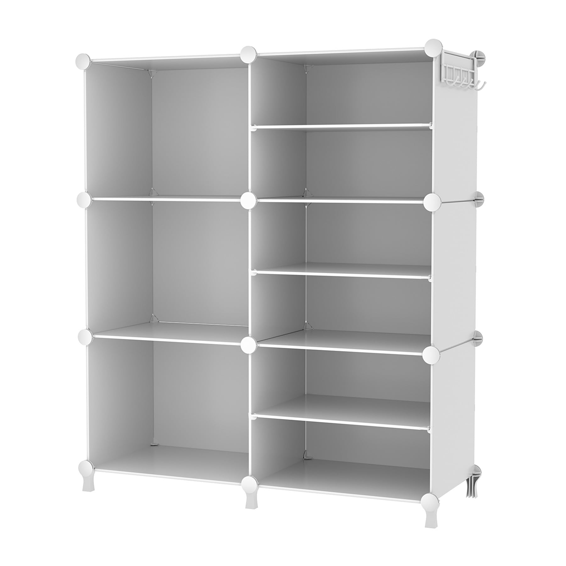 AWTATOS Closet Organizer 6 Cube Storage Shelves Portable Closet Clothes Organizers and Storage Stackable Cubby Shelving for Closet Bedroom Living Room Office White