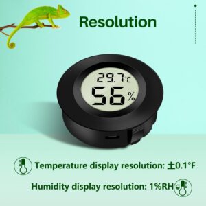 Thlevel 2-Pack Mini Digital Thermometer Hygrometer Indoor Room LCD Reptile Monitor Humidity Meter Gauge for Humidifiers Dehumidifiers Greenhouse Basement Babyroom