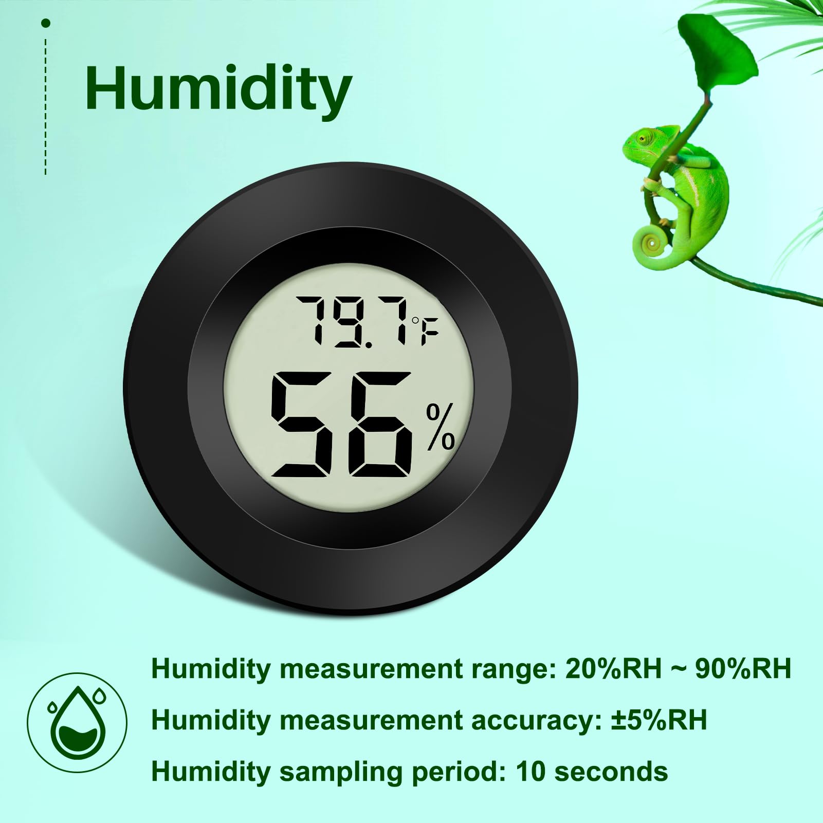 Thlevel 2-Pack Mini Digital Thermometer Hygrometer Indoor Room LCD Reptile Monitor Humidity Meter Gauge for Humidifiers Dehumidifiers Greenhouse Basement Babyroom