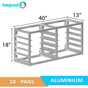 AmGood Wall Mounted Sheet/Bun Pan Rack - 40" x 13" x 18". Fits 10 Half Size Pans. NSF