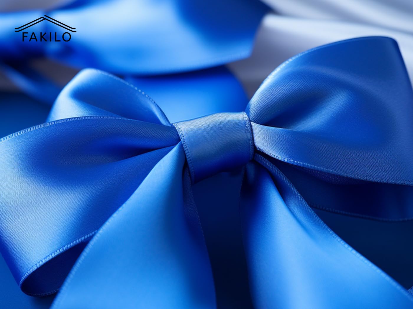 FAKILO Blue Satin Ribbon, 4 Inch Wide Double Faced Royal Blue Ribbon for Gift Wrapping Wedding Chair Pageant Sashes Craft Bow Making Christmas Party Decor Cutting Ceremony Kit Grand Opening -10 Yards