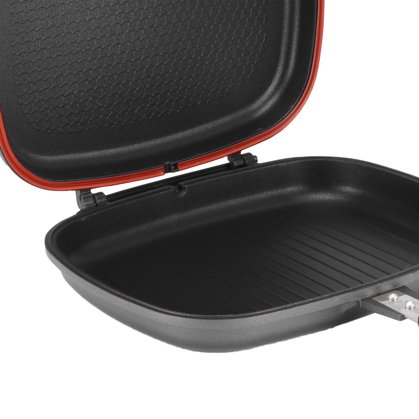 Double Side Pan, Grill Pan Frying Double Side Portable Anti Burn Handle Kitchen Supplies Grill Pot 32cm or 12.6in