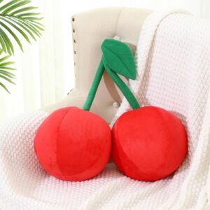 beeveer christmas decorative gift cherry plush cute fruit kawaii hugging plushies soft novelty pillow toy cushion seat decor for kid girl home